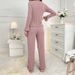 Foreign Trade Cross-Border European American Autumn Winter Women's Pajamas With Turn-Down Collar Bowknot, Fashionable_ecoleips.com