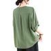 Women's Clothing Plus Size Retro Cotton Linen T-Shirt For Women Loose Fit Three Quarter Sleeve Top Style For Mothers High End_ecoleips.com