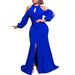 European And American Foreign Trade Women's Evening Gown Dress, High-waisted Halter Neck Off-shoulder Sexy_ecoleips.com