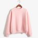 Solid Color Fleece Sweater Women's Autumn And Winter New Baseball Jersey Student Jacket Small Turtleneck Loose Thickened Sweater_ecoleips.com