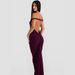 Women's Clothing Sexy Slim Tight Halter Neck Large Backless Pleated Hip Sexy Long Dress_ecoleips.com