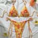 New 2025 Women's Floral Print Bikini Tie Neck Sexy European American Fresh Cute Two Piece Swimsuit_ecoleips.com