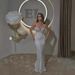 Women’s Clothing Hot Style Halter Neck Mesh See Through Sequins Heavy Pearl Hip Sexy Polar Evening Dress_ecoleips.com