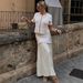 Women's Summer Knit Top & Pleated Skirt Set – Stretchy, Trendy, Street Style Outfit (Pink/Beige, S/M/L)_ecoleips.com