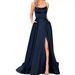 Women's Clothing Bridesmaid Dress Long Evening Gown With Short Train Straps Solid Color Women's Wedding Party Wear_ecoleips.com