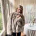 Turntable Stand-up Collar Fox Fur Fur Coat Women's Furry Fashion Top_ecoleips.com