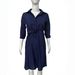 Women's Lapel Solid Color 7/8 Sleeve Pencil Shirtdress – Slimming Casual Office Gown_ecoleips.com