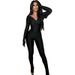 European And American Style 2023 Autumn Women's New Sexy Off-Shoulder V-Neck High-Waist Tight Long Pants Casual Sports_ecoleips.com
