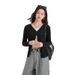 Tencel V-Neck Design With A Sense Front Shoulder Fashion Knitted Cardigan For Women In The Spring And Summer Of 2025,_ecoleips.com