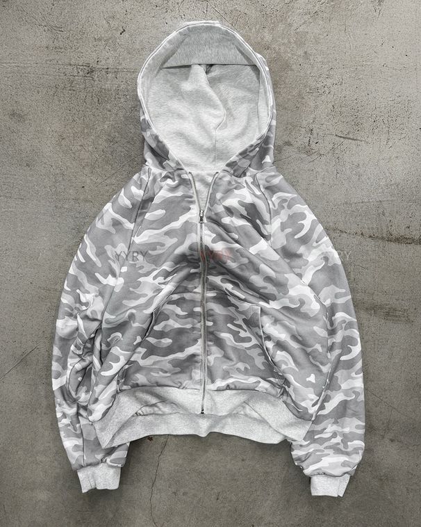 Unisex Camo & Leopard Print Reversible Zip-Up Hoodie - Long Sleeve Pullover Streetwear With Pockets_ecoleips.com