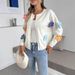 European American Women's Fashion Cross-border New Autumn And Winter Loose Floral Knit Sweater Cardigan Jacket_ecoleips.com