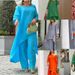 Women's Clothing Women's Plus Size Fashion Casual Set Cotton Linen Wide Leg Pants Two Piece Long Sleeved Irregular Style_ecoleips.com