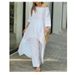 2024 European And American New Women's Fashion Cotton Linen Casual Plus Size Irregular Long Sleeve Wide Leg Pants_ecoleips.com