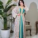 Elegant Embellished Muslim Abaya Dress Set For Women - Long Sleeve Flowing Maxi Dress With Crystal Rhinestones, Lightweight & Breathable, S-Xxl_ecoleips.com