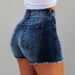 K Women's Denim Shorts With Tassels And Holes, High Waisted Jeans_ecoleips.com