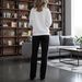 Women's Casual Style Fashionable Commuter Suit Spring/Autumn Outfit Comfortable Loose Fit Color Blocked Long Sleeve Set_ecoleips.com