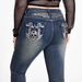 High Waisted Flared Jeans for Women Punk Style Sexy Skull Embroidery plus Size Denim Jeans Factory Direct in Stock_ecoleips.com