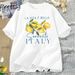 Italy Lemon Fruit T Shirt Womens Tee Summer Cotton Short Sleeve Loose T-shirt Casual Unisex Comfortable Y2k Clothes Tees_ecoleips.com