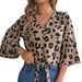 Real Shot Of The New 2026 Spring-summer European And American Casual Leopard Print Tie-up Chiffon Blouse,_ecoleips.com