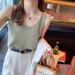 Women's Camisole 2026 New Style, White Sleeveless Loose Waffle Knit Top Summer, Suitable For Wearing Under A Suit Or As_ecoleips.com