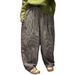 Suitable For All Seasons 2025 Spring New Yarn-Dyed Linen Striped For Women Elastic Waist Artistic Loose Plus Size Casual Wide-Leg Pants_ecoleips.com