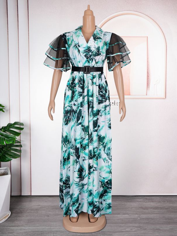 Plus Size Floral Print Maxi Dress With Puff Sleeves – Stylish & Comfortable Women’s Summer Dress_ecoleips.com