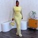Elegant Mermaid Tail Dress for Women Slim Fit Long Sleeve round Neck Bodycon Fashion Summer Staple_ecoleips.com