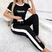 Women's Clothing Women's Summer Fashion Two Piece Set Print Short Sleeve Crew Neck T Shirt And Loose Fitting Pants_ecoleips.com