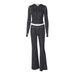 Women's French Style Polka Dot Cardigan Hooded Top And Color Block Trousers Set Autumn Winter Fashion Low Waist New Arrivals_ecoleips.com