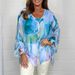 Women's Clothing Summer Floral Gradient Print Chiffon Shirt_ecoleips.com