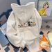 Teen Hooded Sweatshirt Women's American Retro Style Fleece Lined Thickened Trendy Brand Loose Fitting Versatile Coat for Autumn/Winter_ecoleips.com