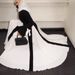 Women's Clothing Spring New Black And White Splicing Long Elegant Women's Evening Dress Long Skirt_ecoleips.com