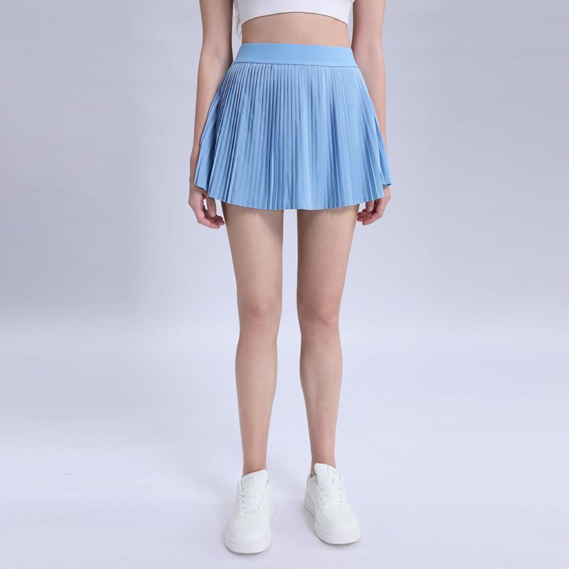 ca Varsity Women's High-Waisted Tennis Skirt, Double-Layer Anti-Exposure Fashionable Casual Pleated Skirt For Women 3b_ecoleips.com