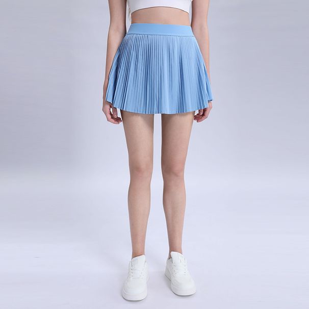 ca Varsity Women's High-Waisted Tennis Skirt, Double-Layer Anti-Exposure Fashionable Casual Pleated Skirt For Women 3b_ecoleips.com