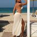 Peach Lace Bikini Set With Mesh Cover-Up - Halter Tie-Front 3-Piece Swimsuit | Sexy Beachwear For Women S/M/L_ecoleips.com