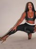 Glossy High-Waist Leggings With Silver Belt & Stirrup – Elegant & Sexy Slim Fit, Stretchy & Shiny For Women_ecoleips.com