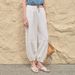 Suitable For All Seasons Old Money Style Tencel Linen Lantern For Women 25 Spring Summer New Loose Nine-point Elastic Waist Commuter Casual Pants_ecoleips.com