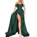 Women's Clothing Banquet High Slit Sexy Host One Shoulder Slim Party Evening Dress_ecoleips.com