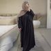 2025 In Stock Cross-Border E-commerce Middle Eastern Abaya Patchwork Large Hem Solid Color Loose Women's Long Dress 888_ecoleips.com