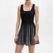 Women's Clothing Elegant Dress Square Neck Sleeveless Jacquard Short Skirt Contrast Striped Waist Knitted Dress_ecoleips.com