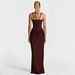 Women's Clothing Women's Elegant Bodycon Long Skirt Style Sleeveless High Waist Tie Up Slim Fit Three Dimensional Pleated Patchwork_ecoleips.com
