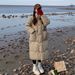 Women's Clothing Women's Long Puffer Coat With Loose Fit, Korean Style Quilted Jacket, Winter Fashion Outerwear In Black, White, Khaki_ecoleips.com