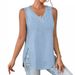 2024 Cross-Border European And American Spring/Summer New V-Neck Sleeveless Eyelet Jacquard Top Casual Vest For_ecoleips.com