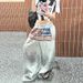 Retro Street Style Casual Pants for Women Loose Design Floor Length with Laces Print Hot Girl Fashion European And American Cross Border_ecoleips.com