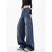 "Women's Vintage Wide-Leg Jeans – 90s Retro High-Waisted Distressed Denim With Raw Hem, Oversized Streetwear Fit, Unisex Aesthetic"_ecoleips.com