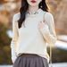 Autumn/Winter Style Chinese-Inspired Undershirt With Buttoned Collar, Embroidered Design, And Long Sleeves; Made Of Warm_ecoleips.com
