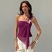 New 2026 Women's Off-Shoulder Mesh Vest Top with 3D Floral Decor Irregular European American Style Cross Border Fashion for Ladies_ecoleips.com
