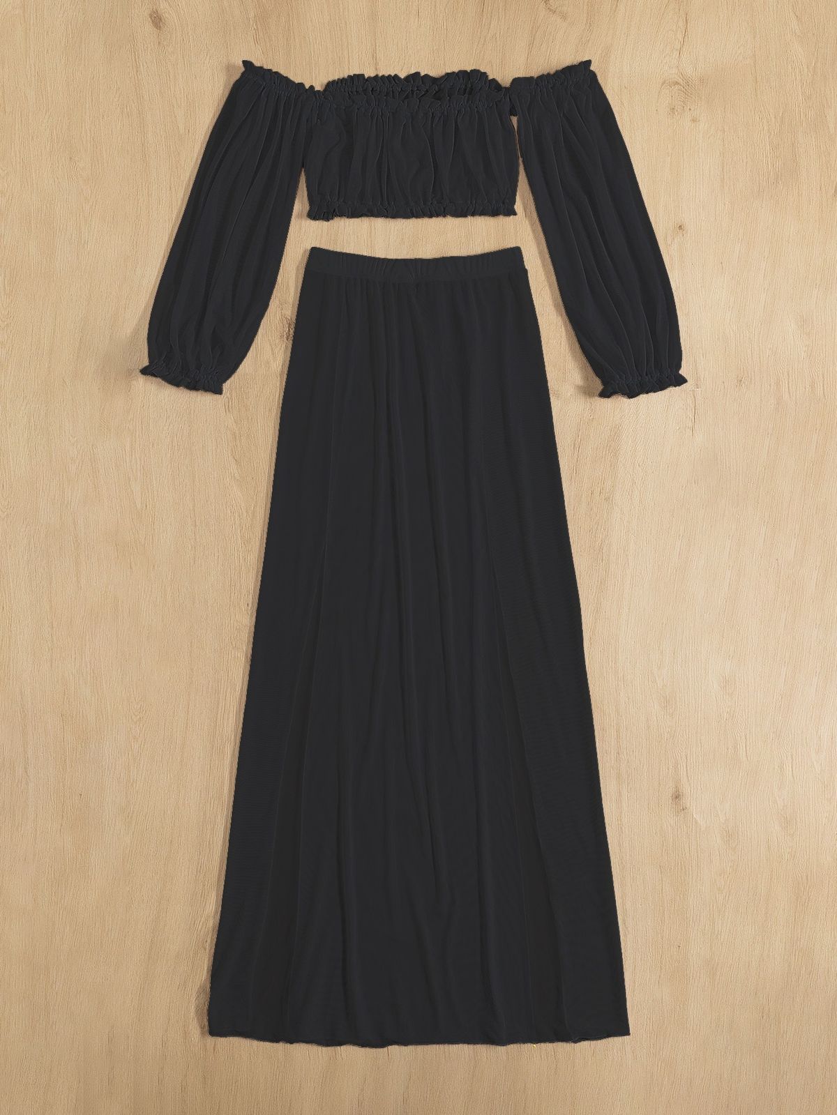 Women's Clothing Women's Two Piece Swimsuit Cover Up With Off-Shoulder Sleeves And High Slit Skirt For Formal & Casual_ecoleips.com