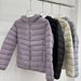 girl Girl Ribbed Jacket For Women, Short And Lightweight, 2025 Winter New Thickened White Duck Down Casual Sports Hooded Coat_ecoleips.com