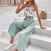 Fashion Women's Two Piece Set Casual Vacation Camisole Top With Print And Tie Up Pants Clothing_ecoleips.com